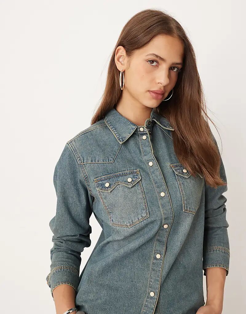 

Джинсовая рубашка JJXX средне-синего цвета