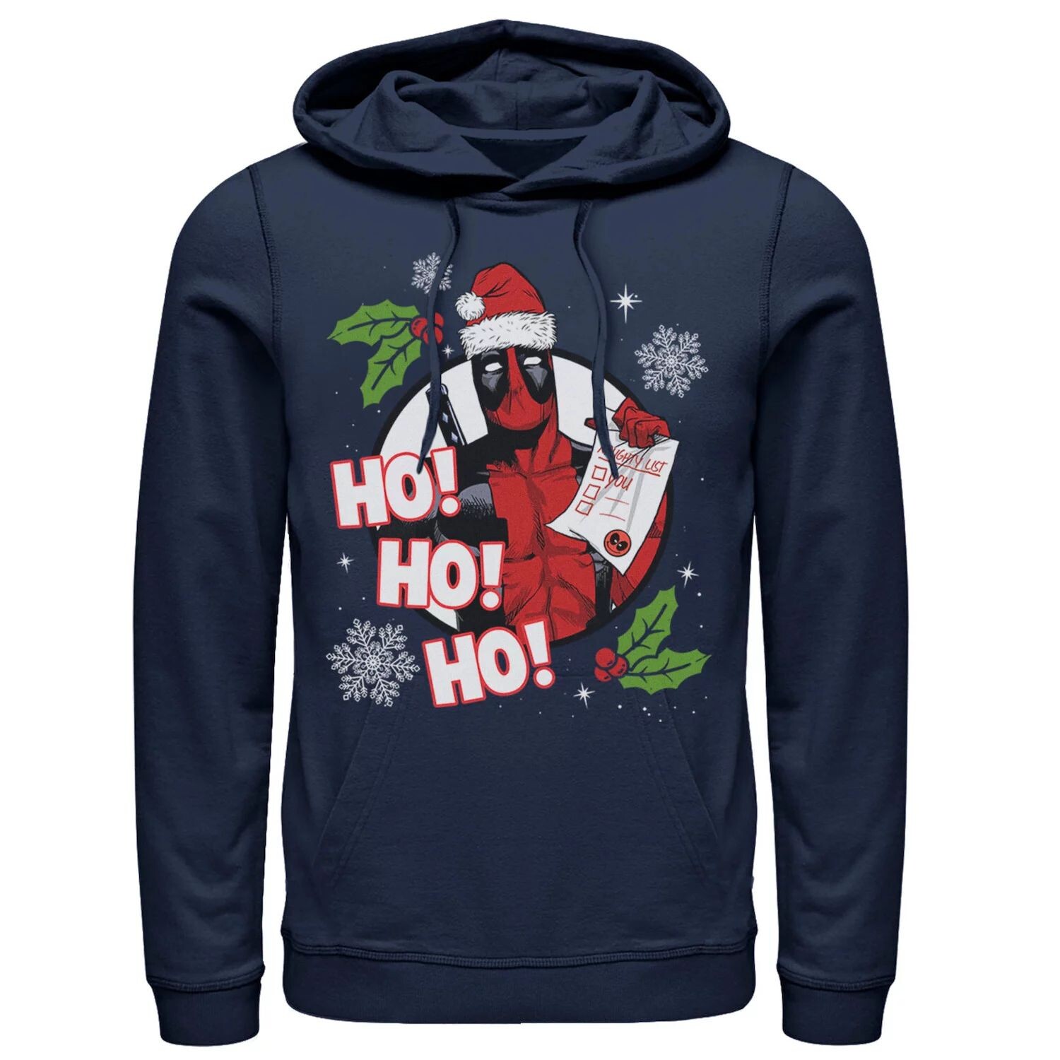 

Мужская праздничная толстовка Deadpool Santa Naughty List Marvel