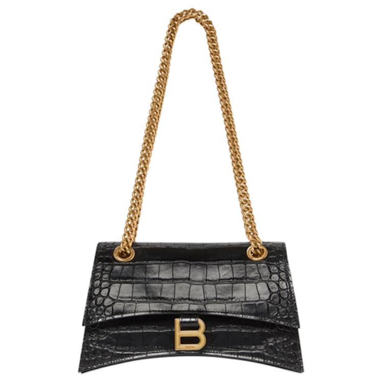 

Balenciaga Сумка через плечо Crush Chain, маленькая, с тиснением под крокодила, черная