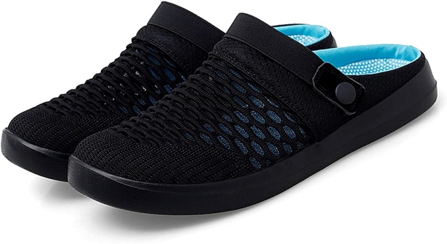 

Садовые сабо ZWRXW для женщин и мужчин, унисекс, обувь без застежки, для улицы и пляжа, легкие дышащие сабо из сетки, удобные прогулочные мюли, противоскользящие, повседневные тапочки, водная обувь для бассейна, домашние тапочки, светло-голубой