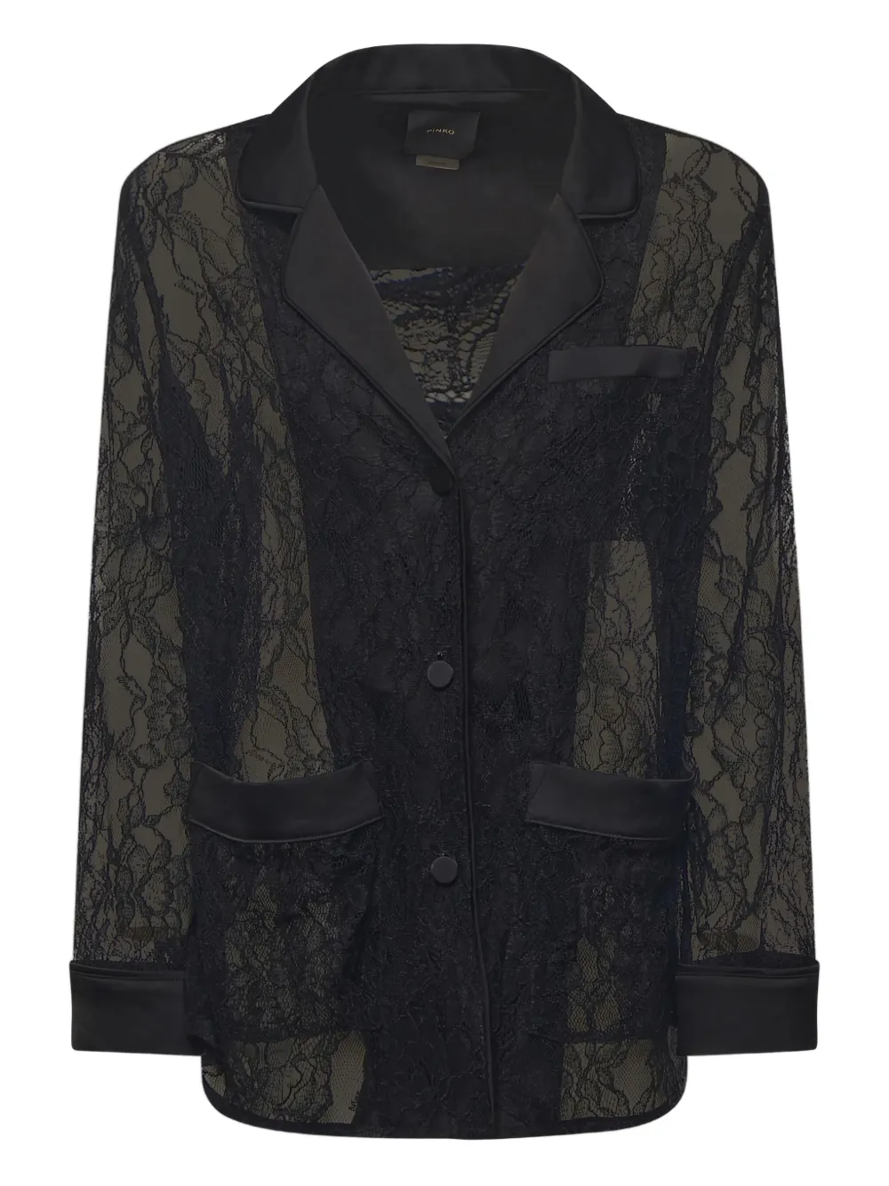 

Куртка с кружевом и карманами PINKO, черный