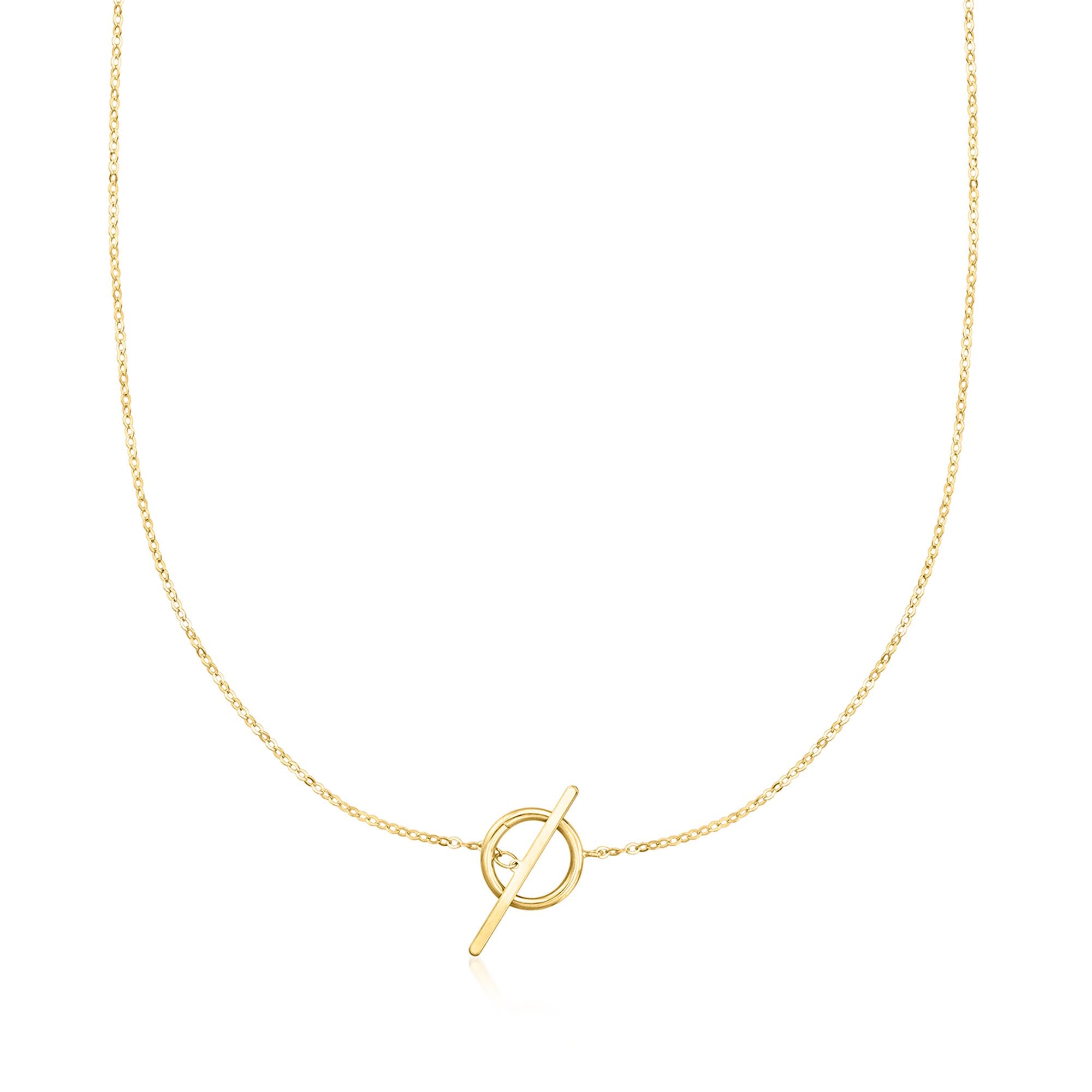 

Ожерелье-тогл RS Pure от Ross-Simons из итальянского 14-каратного желтого золота с подвеской-шармом Rs Pure, 18 In