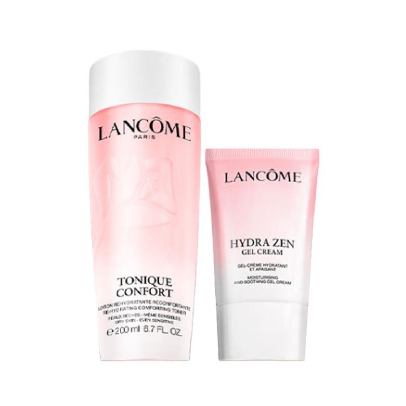 

LANCOME Lankou большой розовый набор для ухода за кожей вода+крем для лица увлажняющий и питающий 200мл+50мл/400мл+50мл