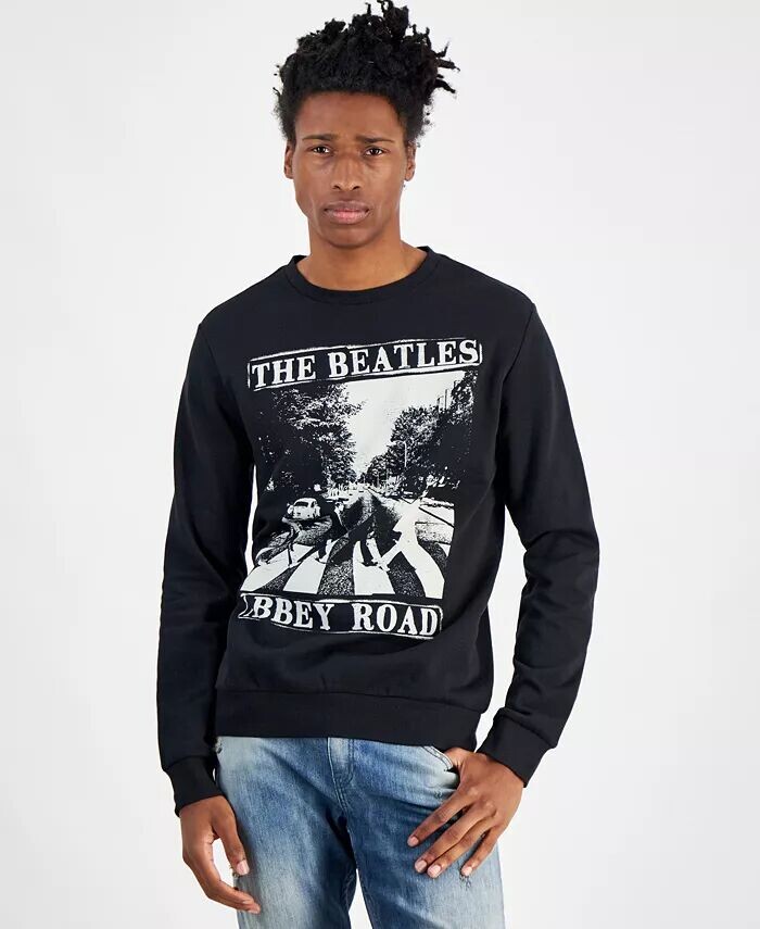 

Мужская флисовая толстовка с принтом The Beatles Abbey Road Regular-Fit Hybrid, черный