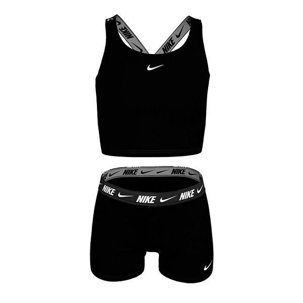 

Детский купальник 2-х составной crossback midkini и шорты Nike, Black