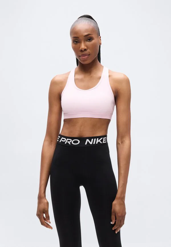 Спортивный бюстгальтер средней степени поддержки Nike Performance, Pink Foam/White