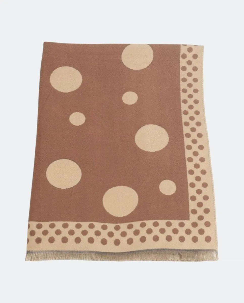 

Жаккардовый шарф в горошек прямоугольной формы, веселый и оригинальный аксессуар для женщин Kbas, светло-коричневый