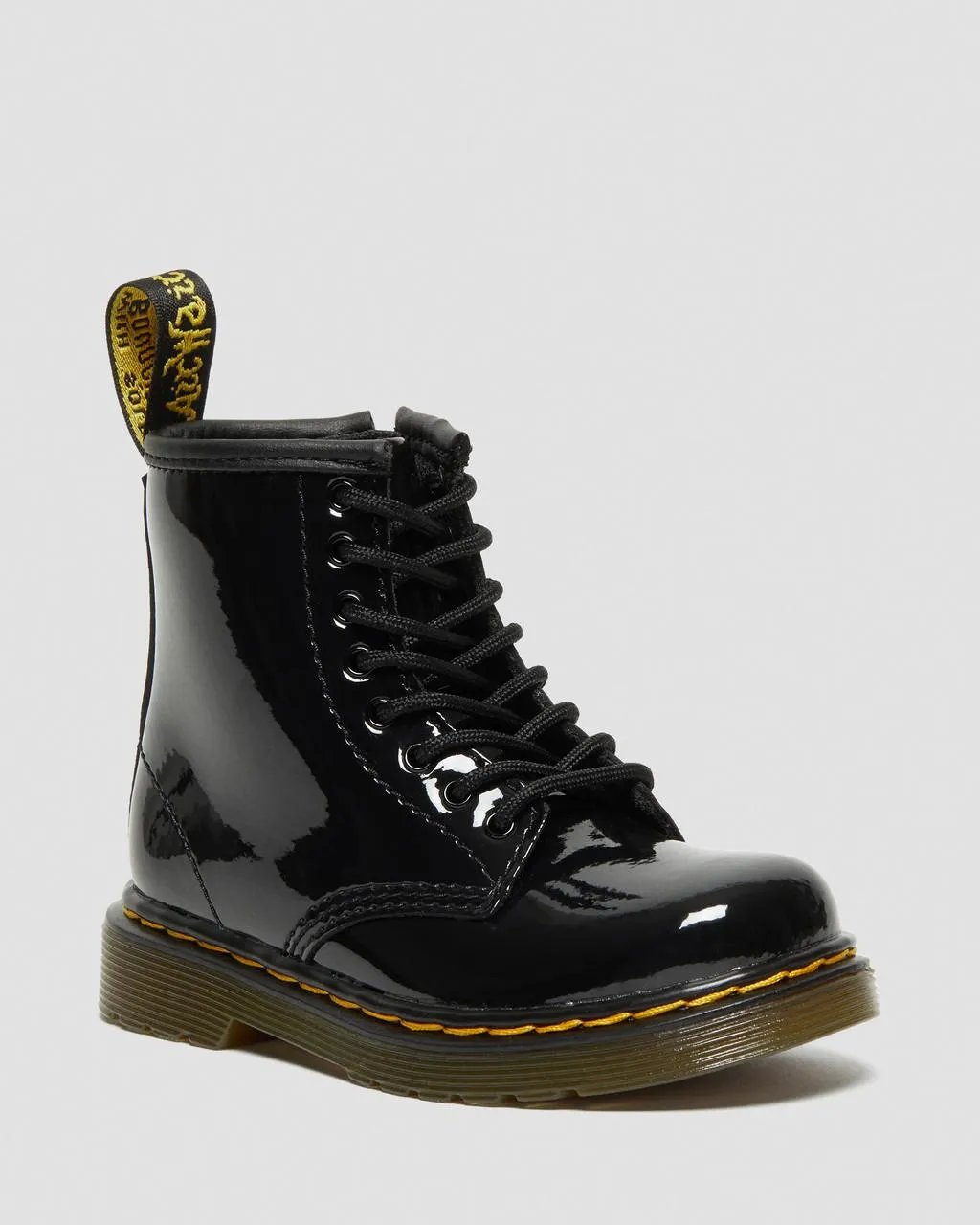 

Dr. Martens Toddler 1460 Лакированные ботинки на шнуровке, цвет Black — Patent Leather