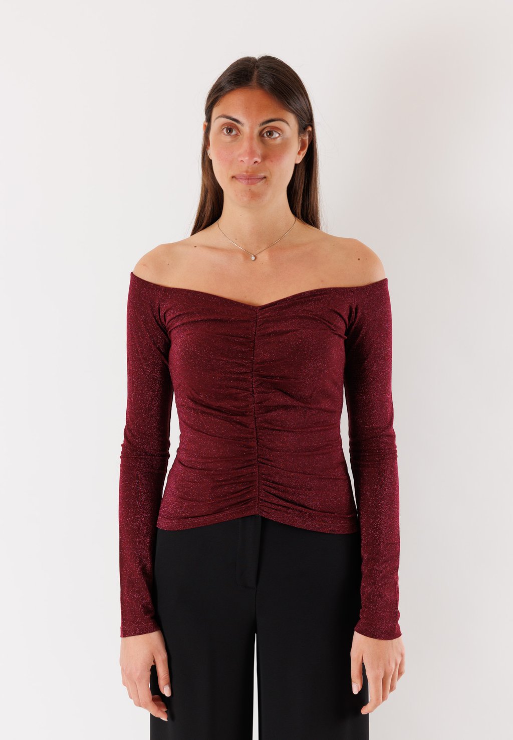 

Футболка с длинным рукавом CON SCOLLO BARDOT KONTATTO, красный