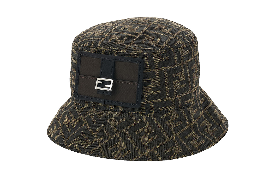 

FENDI Детская коричневая шляпа-ведро из полиэстера, хлопка и акрила