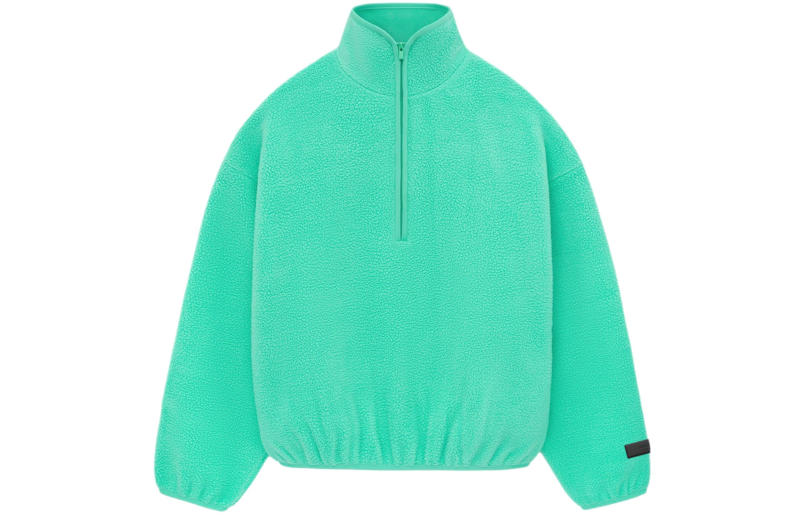 Fear of God Essentials SS24 Нейлоновый свитер с высоким воротником на молнии, цвет «Мятный лист» — фото 2