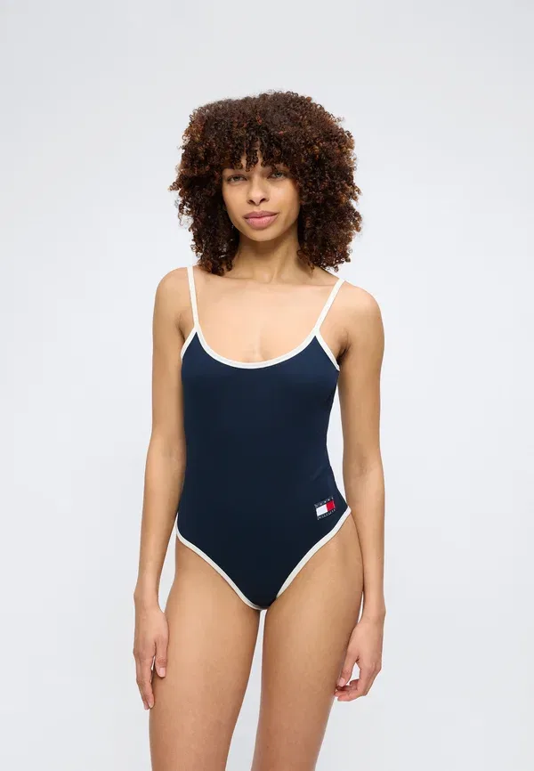 Боди Tommy Hilfiger Heritage logo ribbed scoop back, темно-синий — фото 3