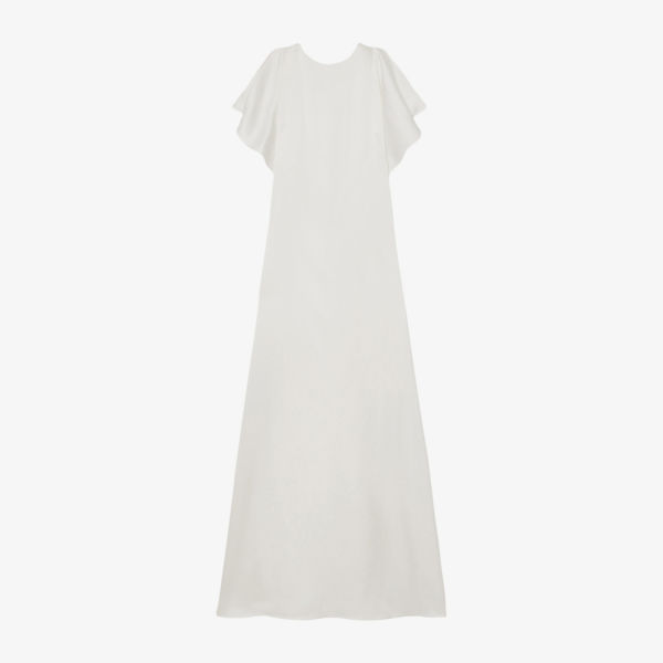 

Платье макси Reiss x Atelier Brackley драпированное из сатина, белый