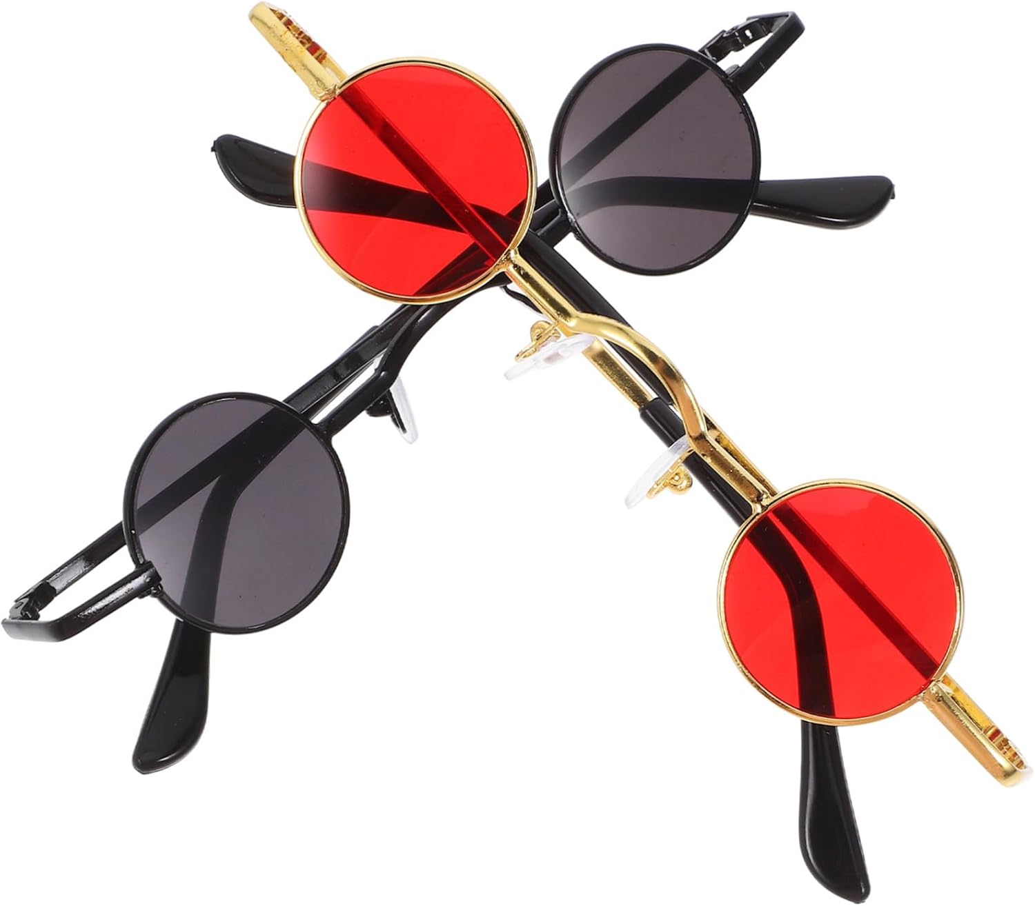 

VALICLUD 2 шт. Винтажные круглые солнцезащитные очки для мужчин и женщин, ретро, ​​маленькие круглые очки с защитой от УФ-излучения, для активного отдыха, легкий и портативный дизайн, Black