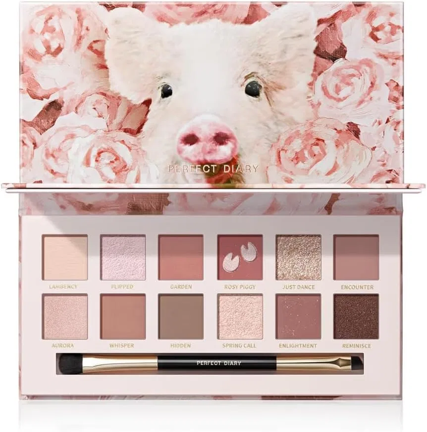 Палетка теней для век Perfect Diary Explorer 12 Color Animal Eye Shadow Palette, розовый
