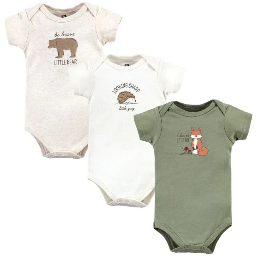 Комплект из трех мягких хлопковых боди Hudson Baby, Forest Fox