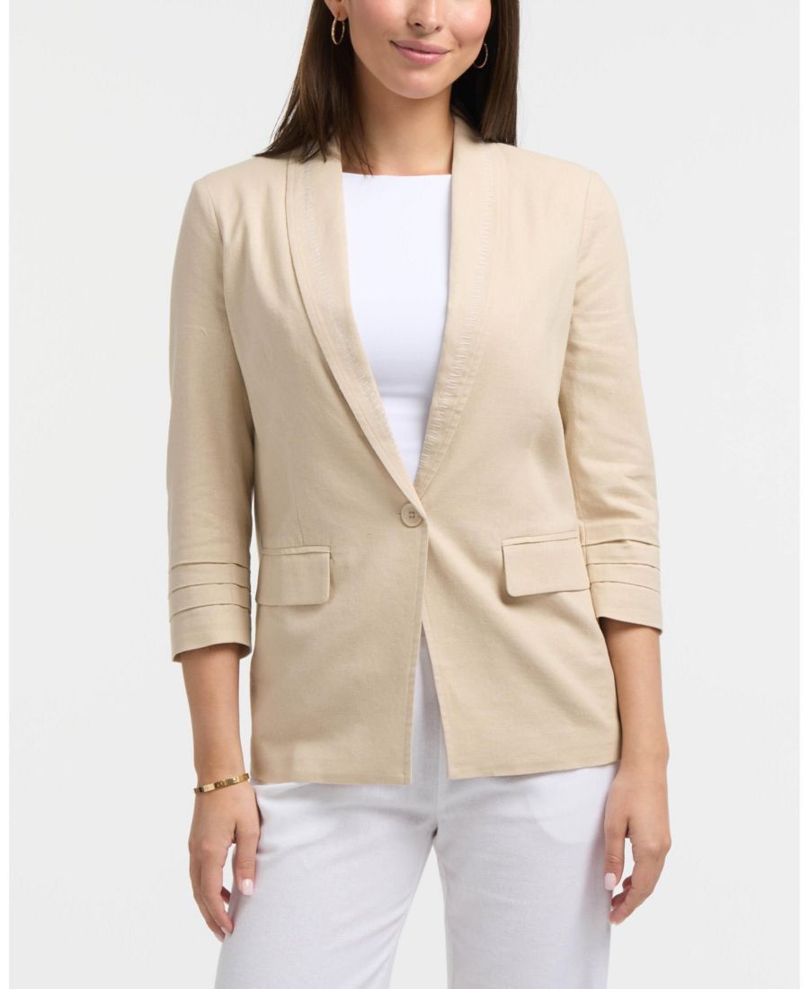 

Женский приталенный блейзер из льняной смеси Ellen Tracy, Linen