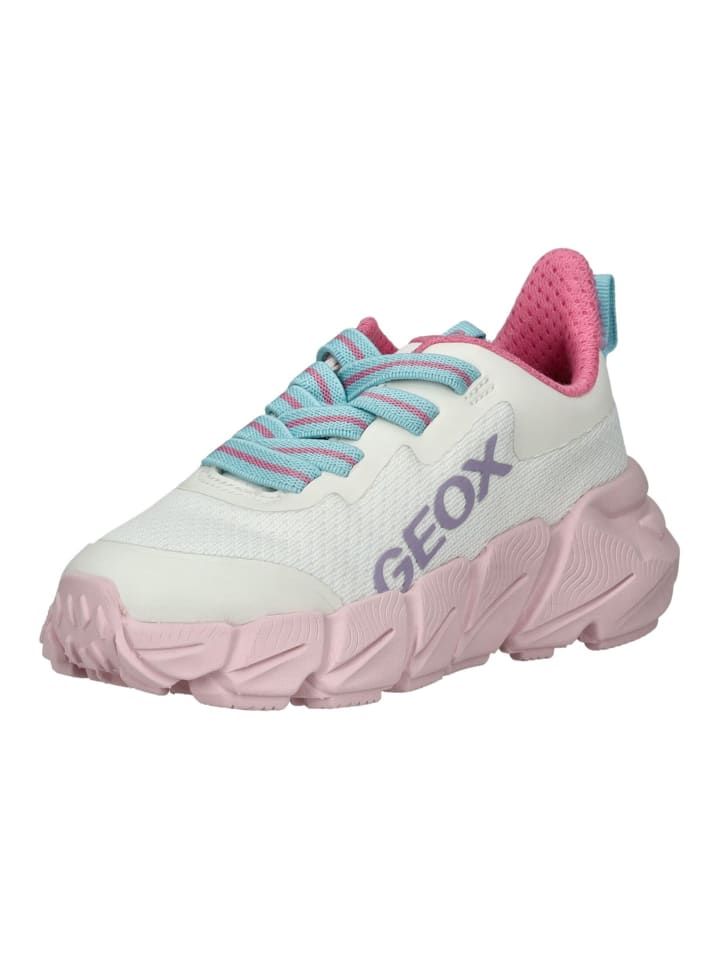 

Кроссовки на шнуровке Geox, цвет weiß/pink