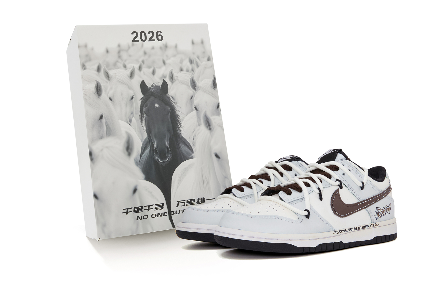 

Dunk Leather Slip Resistant Abrasion Resistant Lightweight Cushioning Low top Детские скейтбординг кроссовки Nike, серый белый коричневый box