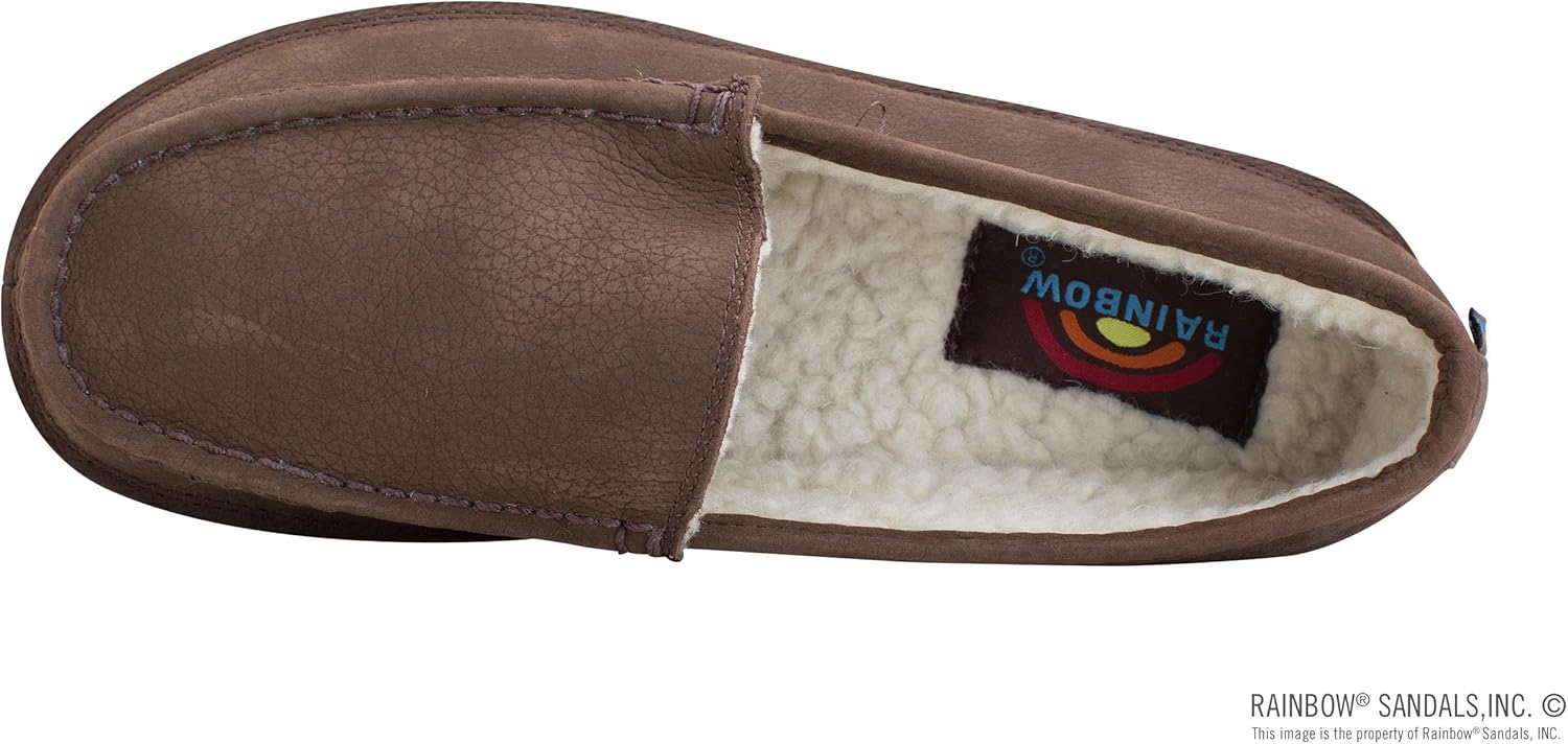 Мужские лоферы Rainbow Sandals Comfort Classics с подкладкой из флиса, эспрессо — фото 3