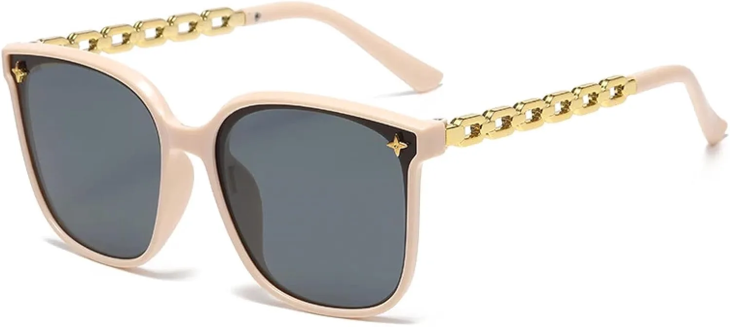 

Солнцезащитные очки с защитой от УФ-излучения UV400 | Большая оправа | Для женщин и мужчин | Для занятий спортом на открытом воздухе и вождения DSVIGF, Beige Grey