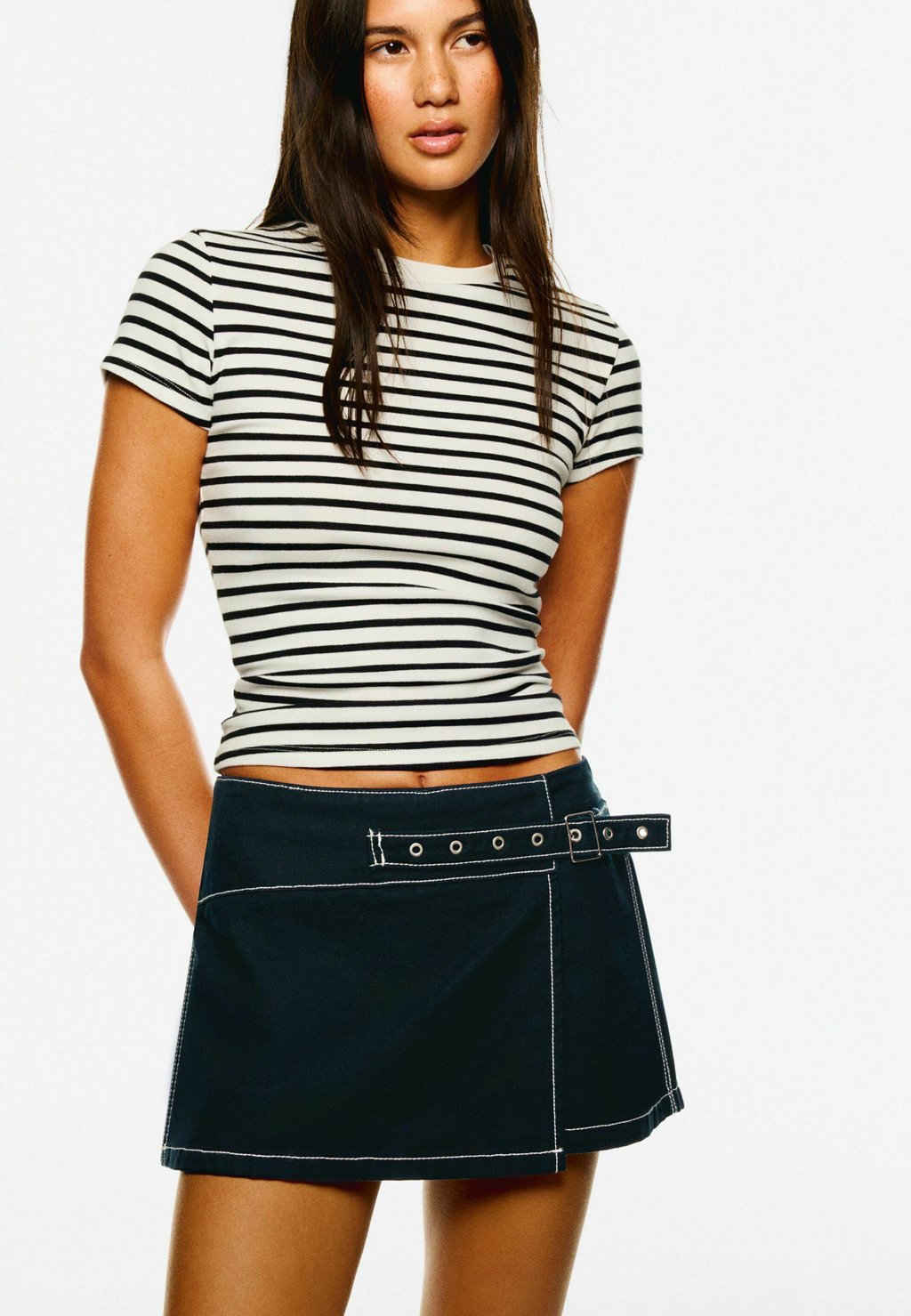 

Мини-юбка A-line skirt Bershka, цвет Royal Blue