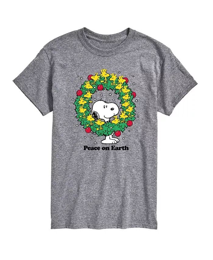 

Мужская футболка с коротким рукавом Peanuts Peace on Earth AIRWAVES, серый