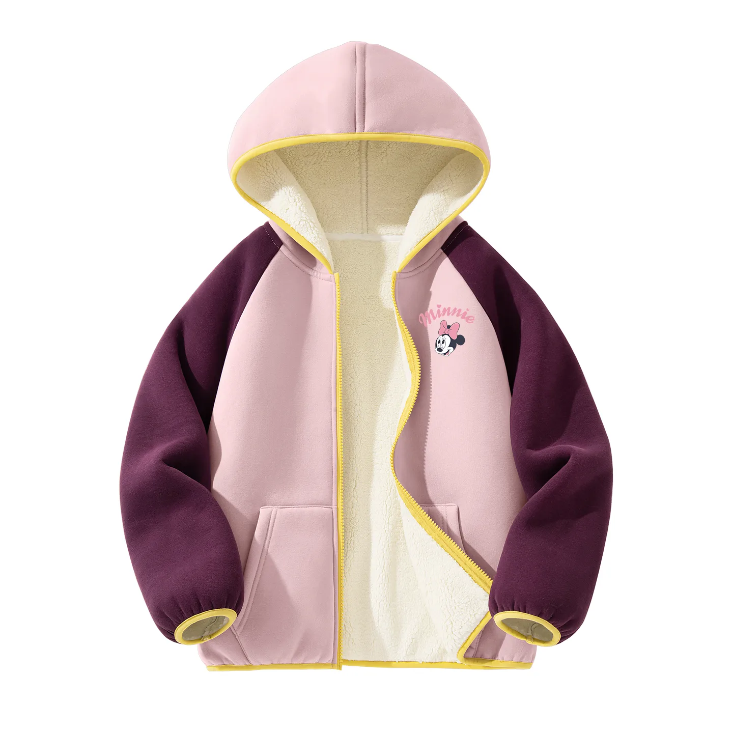 Детская флисовая толстовка с круглым вырезом Disney, [Thickened and Fleece-Lined]Di Li Eye K Dark Pink