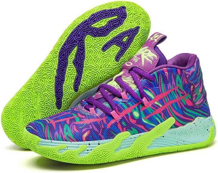 

Высокие баскетбольные кроссовки CTKVbmeoi для мужчин, модные спортивные кроссовки с противоскользящей подошвой для тренировок на площадке, бега и ежедневного спорта, фиолетовый