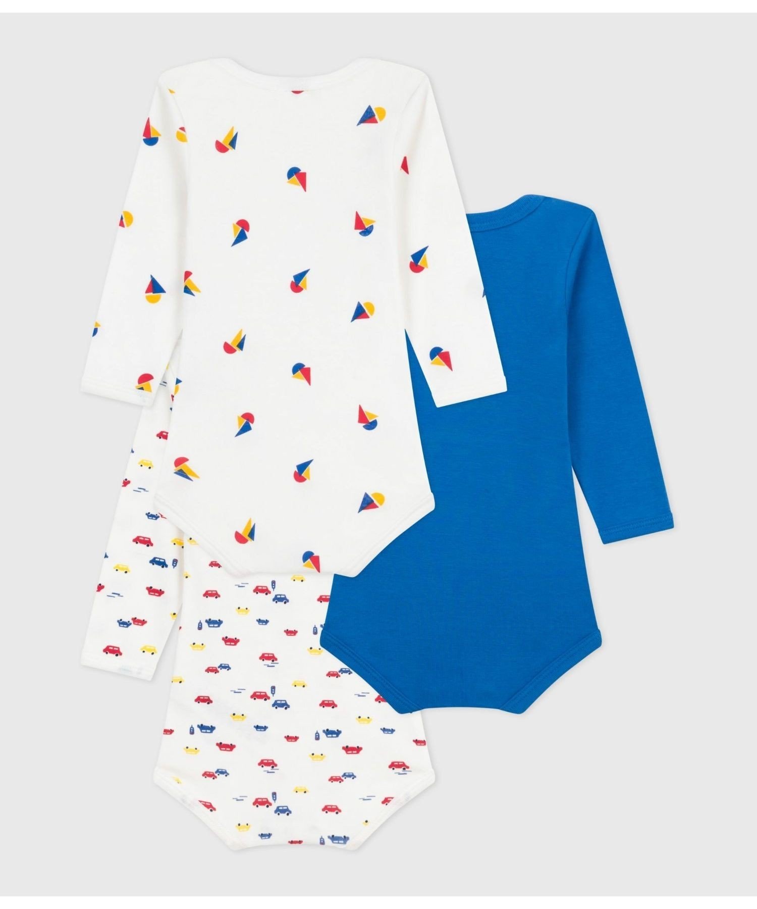 Боди с длинными рукавами (комплект из 3 предметов) PETIT BATEAU, Multicolor 1 — фото 2