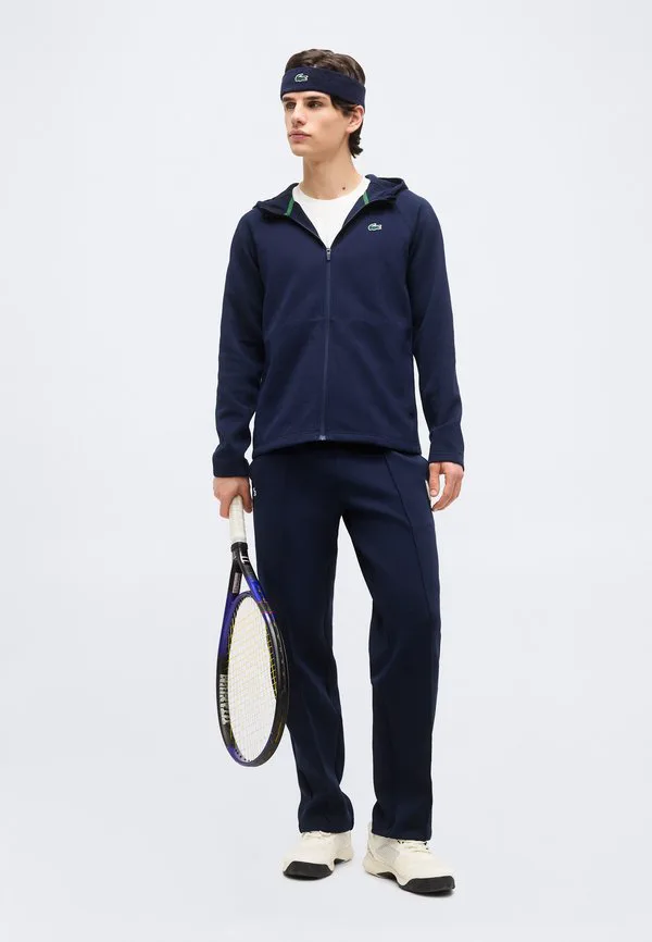 Куртка с капюшоном, классическая толстовка на молнии Lacoste Sport, Navy Blue — фото 2