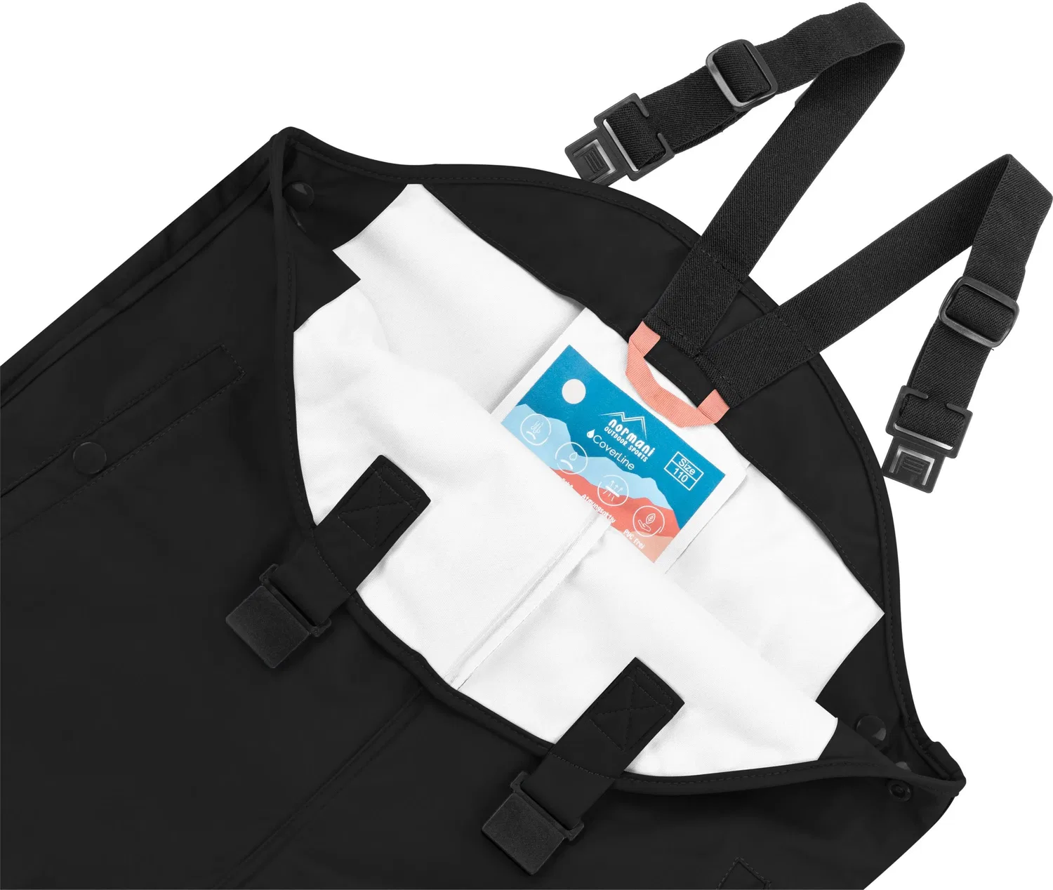 Дождевые штаны с подтяжками Normani Outdoor Sports, черный — фото 3