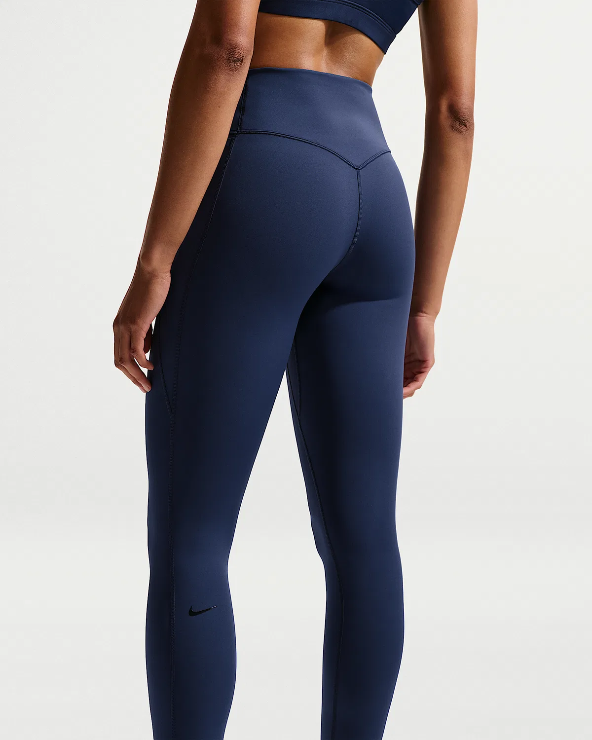 Женские леггинсы Nike Universa с высокой посадкой, без переднего шва, Midnight Navy/Midnight Navy/Dark Obsidian — фото 3