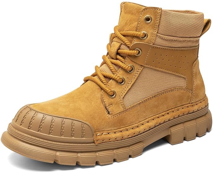 

Мужские деловые кружевные ботинки с круглым носком, противоскользящие, удобные, износостойкие, амортизирующие Lhyxu, желтый