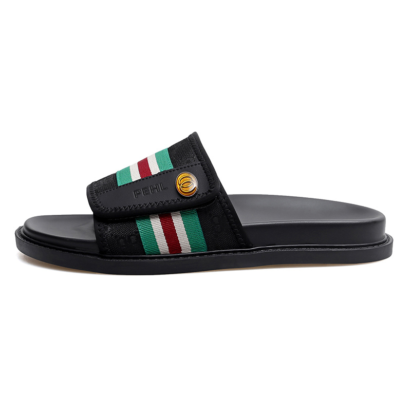 

Резиновые бесшумные, устойчивые к запаху, износостойкие, быстросохнущие слайды мужские PEHL, черный