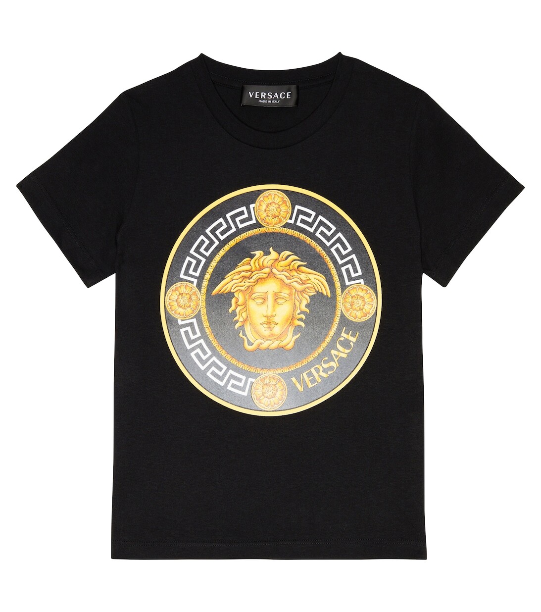 

Хлопковая футболка с логотипом Medusa Versace, черный