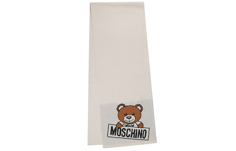

MOSCHINO Трикотажный шарф унисекс, Белый