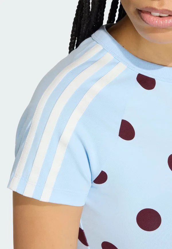 Футболка с принтом в горошек в калифорнийском стиле Adidas Originals, Clear Sky — фото 4