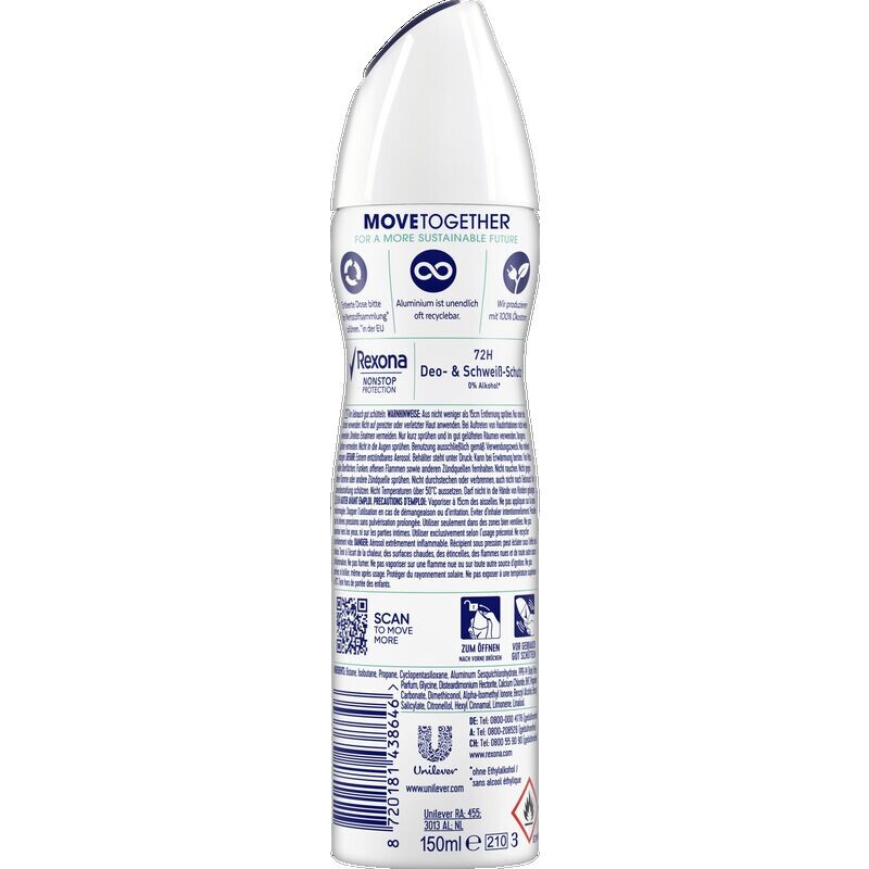Непрерывная защита Спрей-антиперспирант Душ Свежий Rexona, 150 ml — фото 2