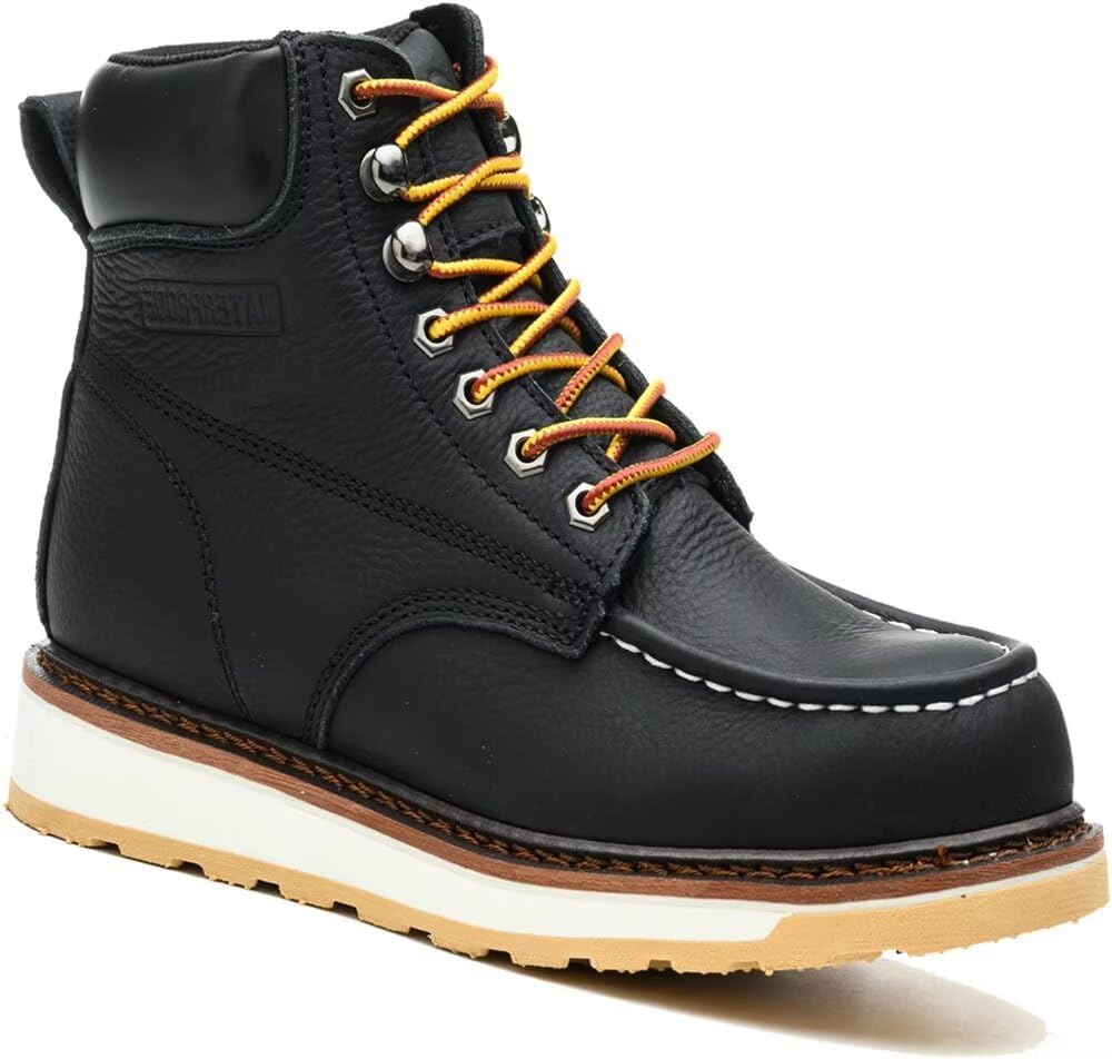 

Ботинки AZXPROT для мужчин, 15 см с мягким носком, водонепроницаемые, скуфовые подошвы, удобная обувь для строительных работ, черный