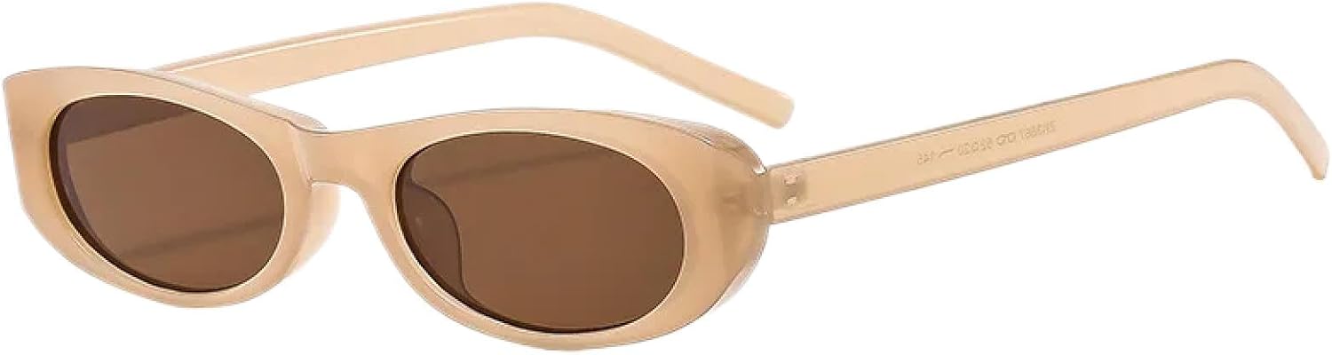 

Солнцезащитные очки с защитой от УФ-излучения UV400 | Маленькая овальная оправа в стиле панк | Для женщин и мужчин, для занятий спортом на открытом воздухе и вождения DSVIGF, Jelly Brown