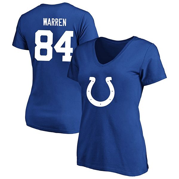 

Женская футболка с V-вырезом Tyler Warren Indianapolis Colts plus size с именем и номером Fanatics