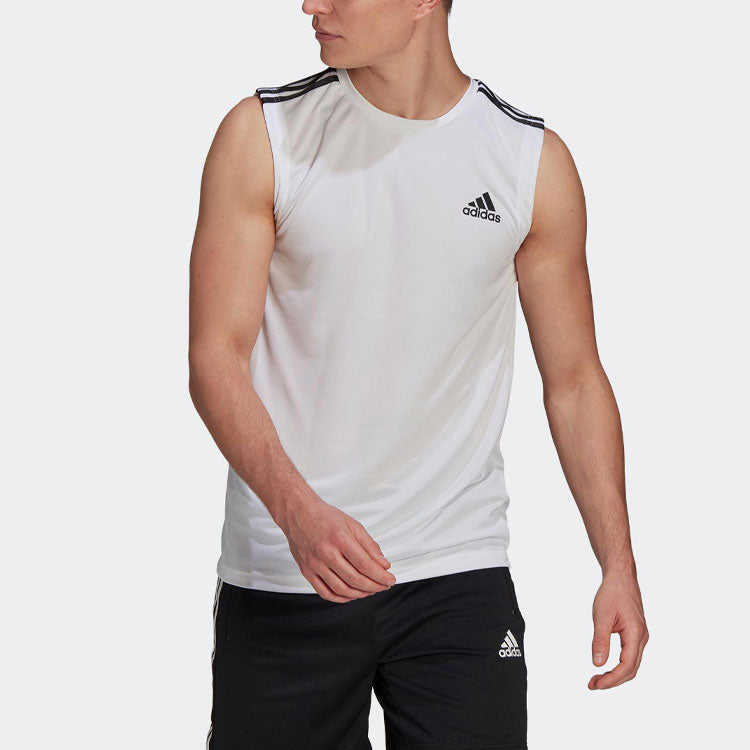 Жилет adidas M 3s Tk Logo Sports Training Breathable Vest White — фото 2
