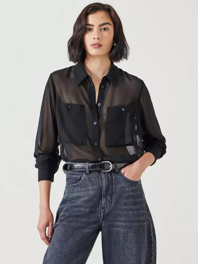 

Рубашка HUSH Havana Sheer, черный