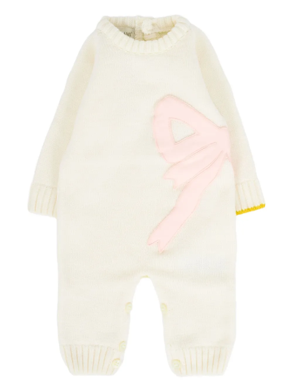 

Комбинезон из шерсти с бантом Gensami kids, белый