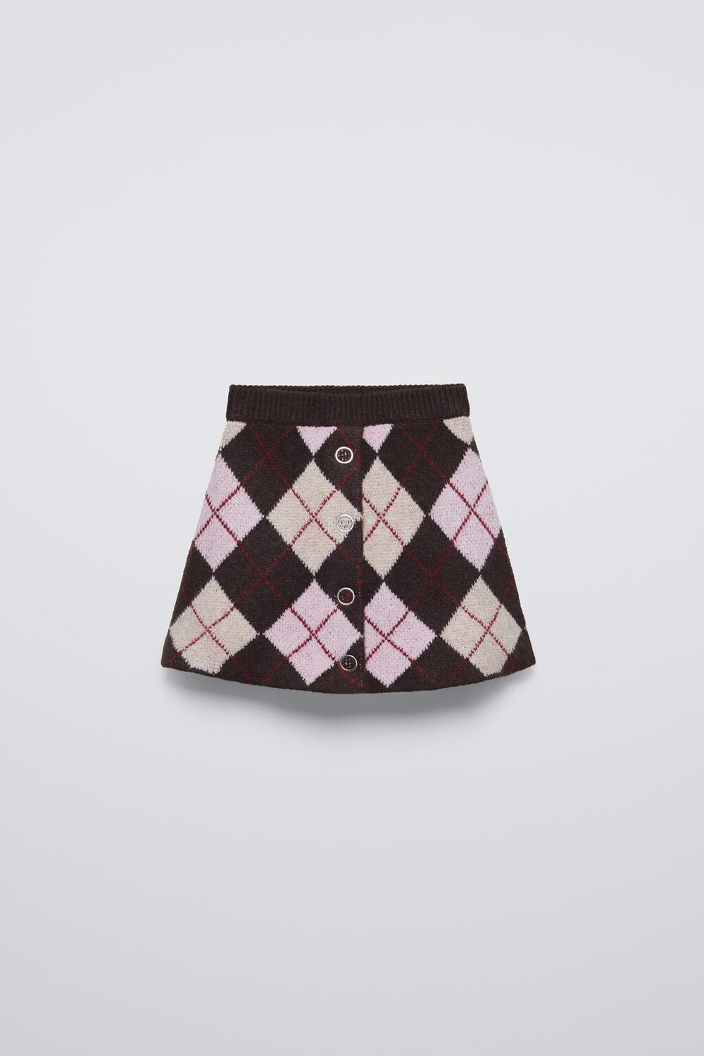 

Юбка из алмазного трикотажа ZARA, черный/розовый