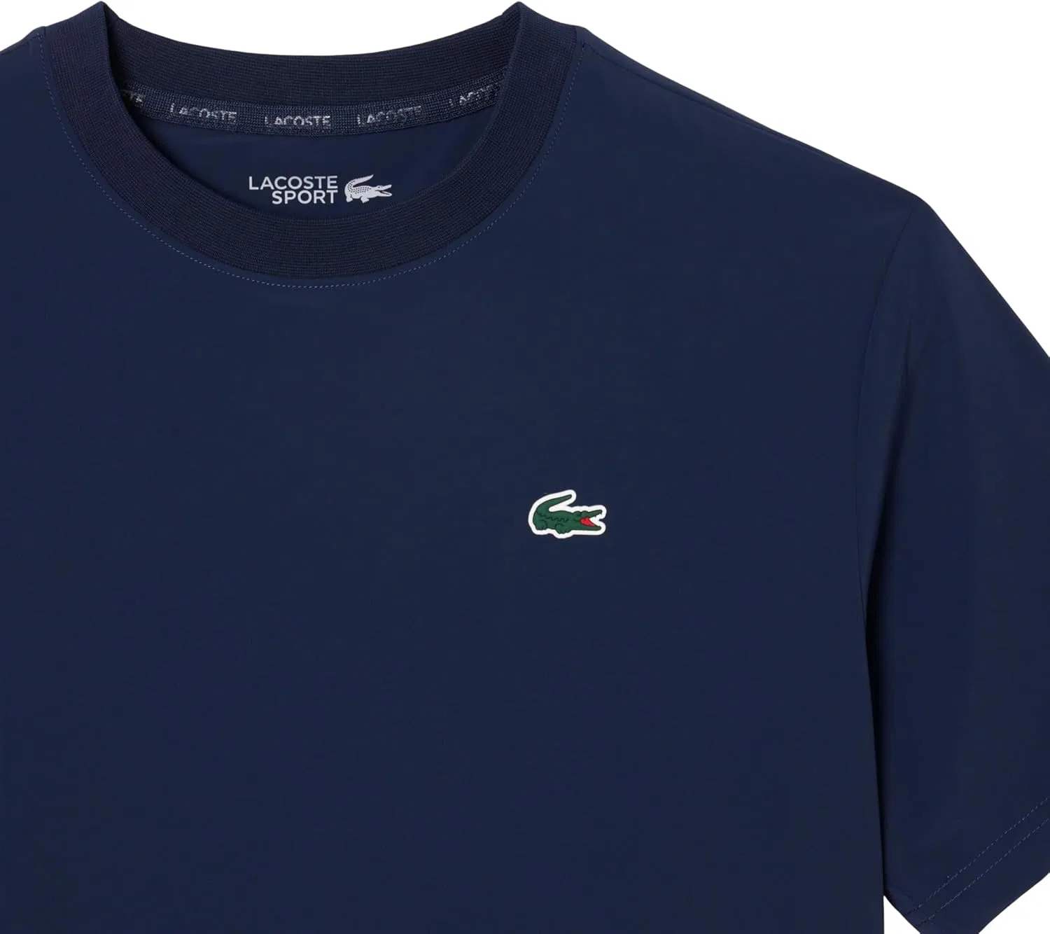 Мужская спортивная футболка Lacoste Ultra Dry светлыйweight Stretch Sport, с технологией отвода влаги, черный — фото 2