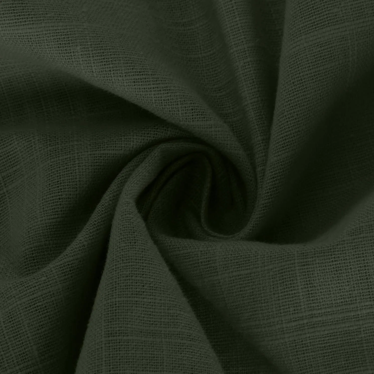 Блуза с длинным рукавом и воротником, Cotton Linen, армейский зеленый — фото 3