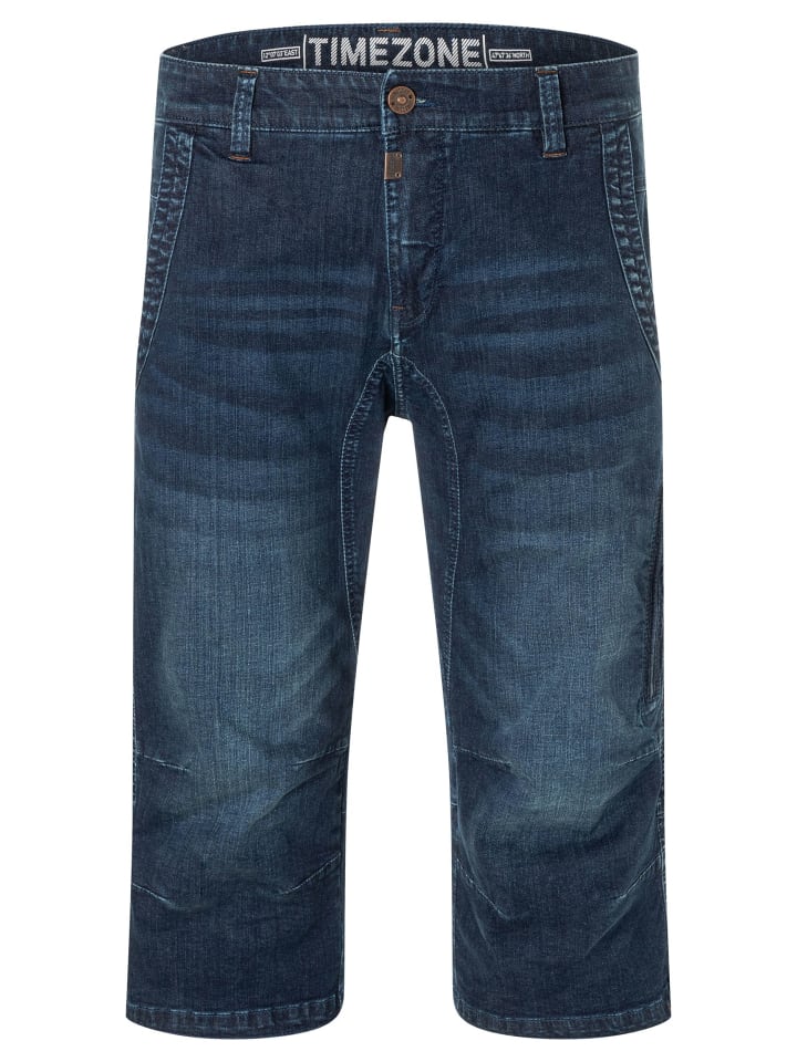 

Джинсовые шорты прямого кроя с контрастным швом, капри темно-синего цвета Timezone