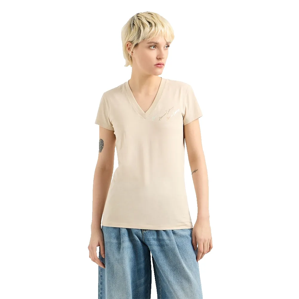 

Футболка Armani Exchange XW000600_AF10355 short sleeve v neck, бежевый
